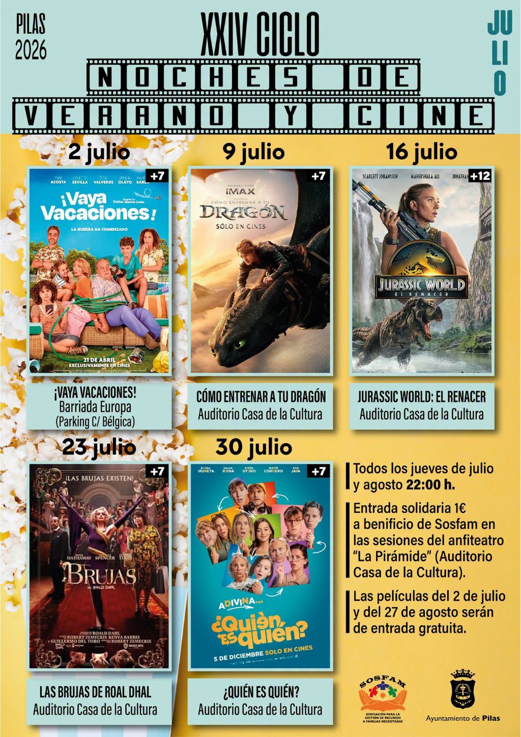 Pilas presenta el XXIV Ciclo Noches de Verano y Cine